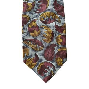 Bally Leaf Pattern Silk Tie